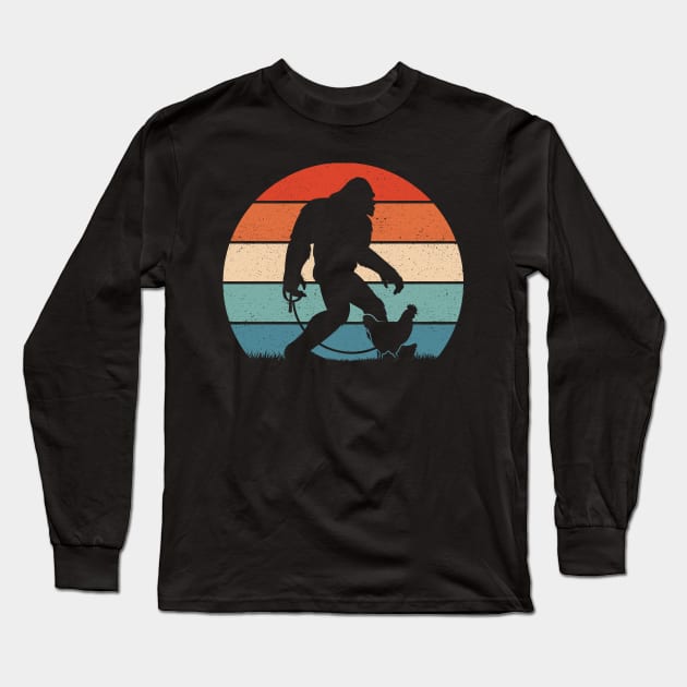 Bigfoot Walking kitchen Long Sleeve T-Shirt by Tesszero